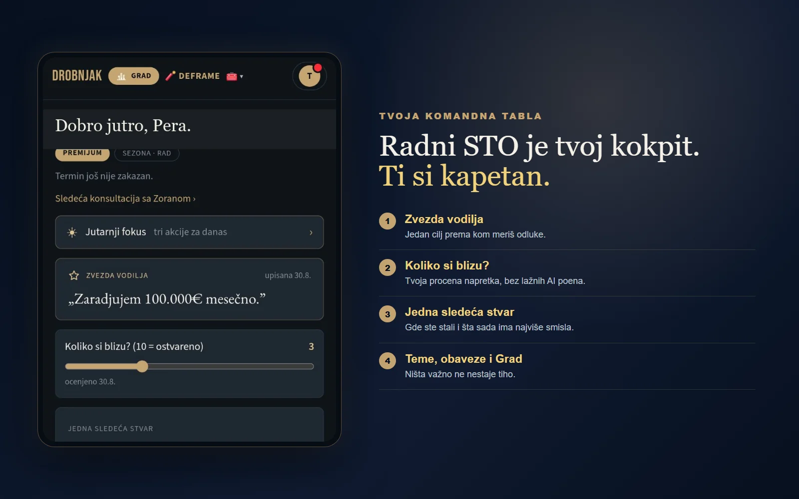 Radni Sto: cilj, procena koliko si blizu i sledeća stvar